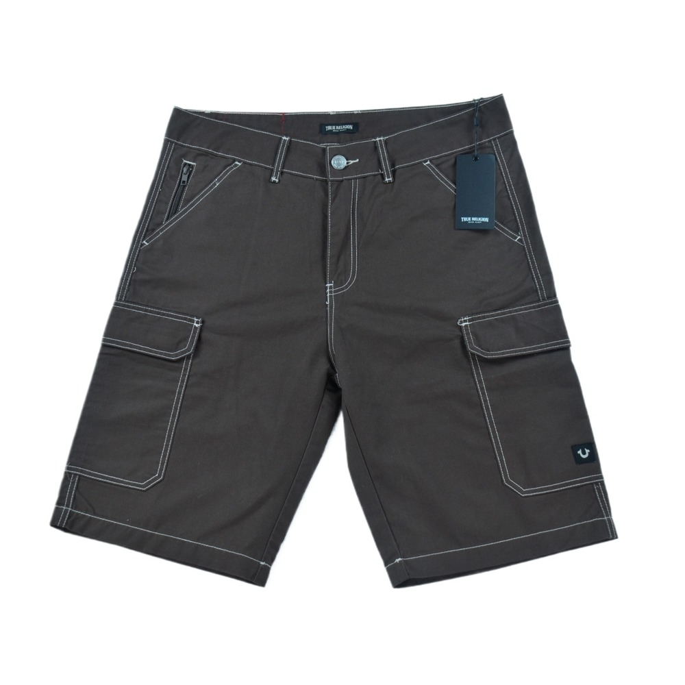 TRUE RELIGION Cargo Shorts Men's 34 Flap Utility Pockets Bracken Brown NWT